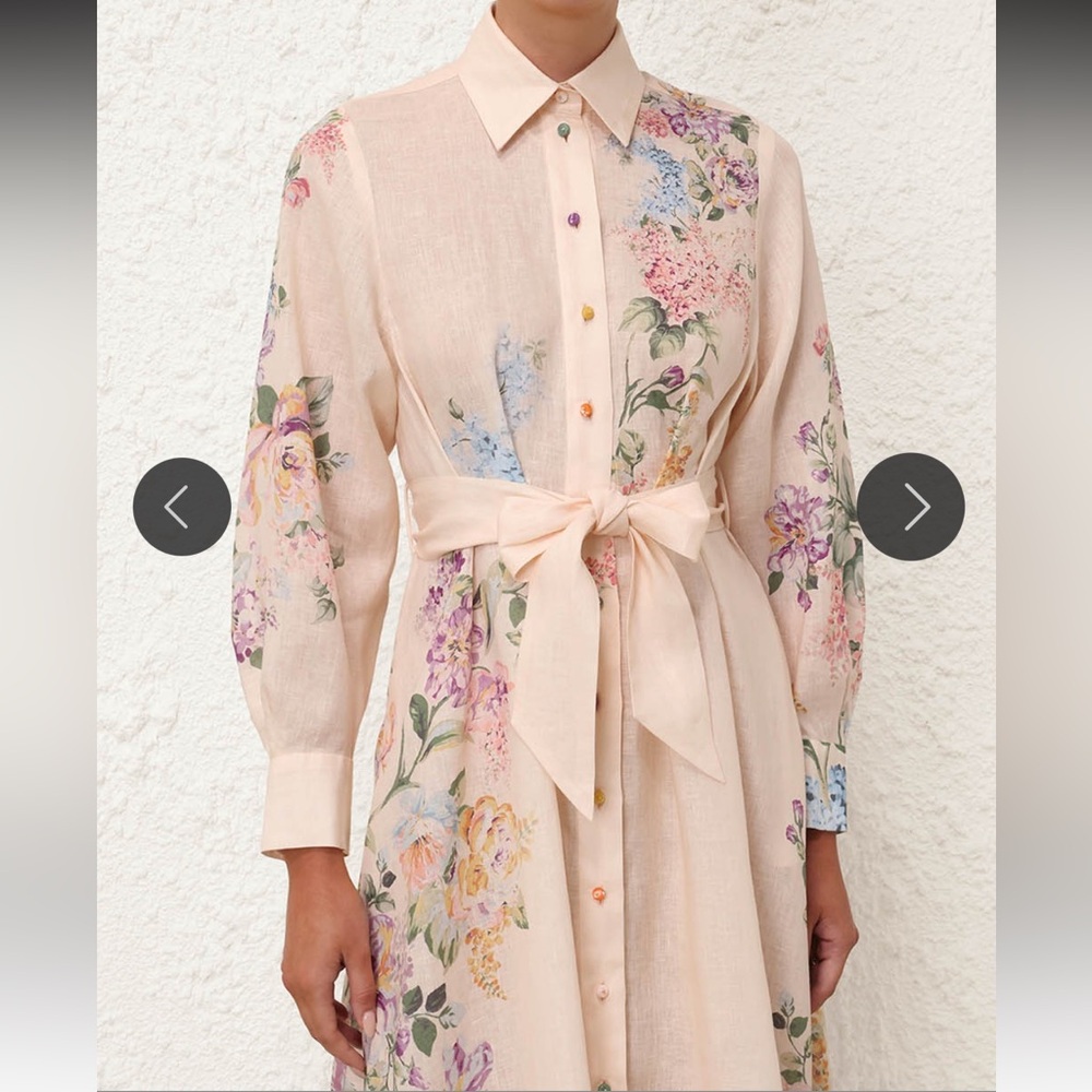 Zimmermann HALLIDAY TUCKED SHIRT DRESS, size 2, NWT, 100% linen - Picture 8 of 14